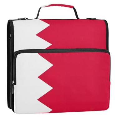Imagem de Fichário de bandeira do Bahrein com zíper, fichário, fichário escolar 3 anéis
