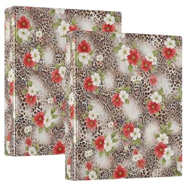 Imagem de Fichários de leopardo com estampas de animais personalizadas, 3 cm, 3 anéis, 200 folhas, portfólio, impressão, anel redondo, 31,5 x 27 x 6 cm, 1 pacote