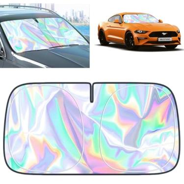 Imagem de Para Ford Mustang Para-brisas Para-brisas - Capa de Para-brisa Dobrável Protetor Solar Mustang 2015-2024 Acessórios Proteger Carro de Raios Solares Sobrepostos UV Pára-sol Janela Reflexiva