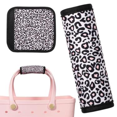 Imagem de Alça para bolsa Bogg / Simply Southern Tote, alça de alça de praia para acessórios Bogg Protetor evita que as alças de ombro escorreguem dos ombros (leopardo branco)