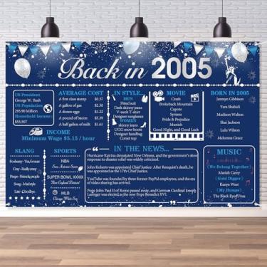 Imagem de Back in 2005 Banner de parede grande, estilo retrô, feliz aniversário de 21 anos, casamento, 21 anos, reunião de classe, pôster de fundo para homens e mulheres, artigos de decoração de festa