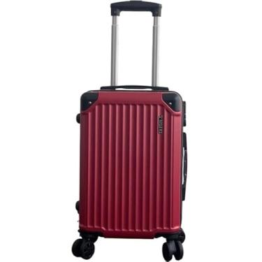 Imagem de Mala de Bordo ABS 10kg 17” a 21” Polegadas Mala de Viagem com Rodinhas 360° Cadeado Código (Vinho-17"(7-8KG))