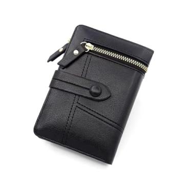 Imagem de Carteira feminina pequena de couro sintético, porta-cartões de crédito resistente à água, aparência de gato fofo, Marrom, Tendência