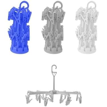 Imagem de Varal Guarda-Chuva com 16 Prendedores, Plástico e Aço, 8cm x 40cm, Compacto, Cor Sortida