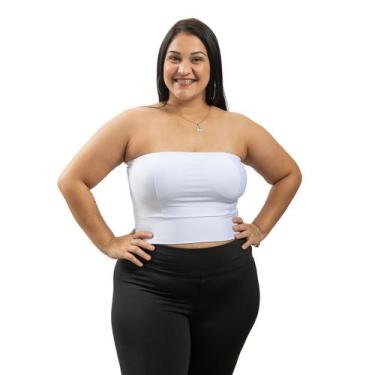 Imagem de Blusa Top Cropped Suplex sem alça E Elástico Com Bojo - 40 Graus Moda 