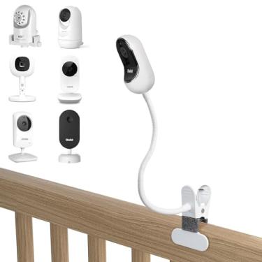 Imagem de Suporte para monitor de bebê para câmeras VTech, Infant Optics, Momcozy, Arlo, Motorola, clipe de câmera ajustável com rosca universal de 1/4 polegada, 15,7 polegadas, branco