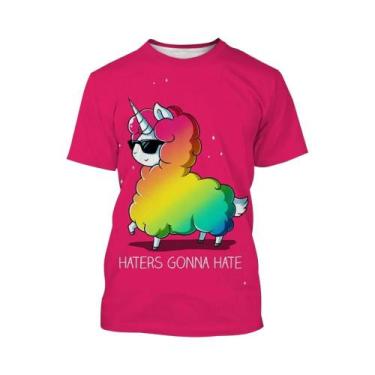 Imagem de Camiseta Unissex De Verão Com Arte 3D De Unicórnio, Estilo Harajuku, C