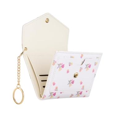 Imagem de Gostwo Carteira feminina com bloqueio de RFID, porta-cartão de crédito com três dobras, carteiras femininas com bolso com zíper para moedas, Flor rosa e amarela, Moderno