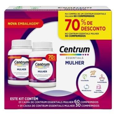 Imagem de Centrum Essentials Mulher Kit - Suplemento Alimentar Multivitamínico 30 Caps + Multivitamínico 60 Ca-Unissex
