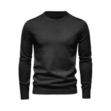 Imagem de Suéter Masculino De Inverno Grosso De Manga Longa Com Gola Redonda Em 