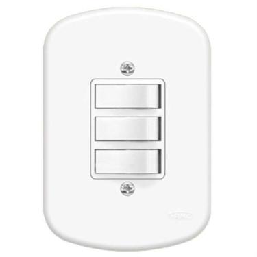 Imagem de Interruptor Embutir 3 Paralelas com Placa Série Blanc - 0657 - FAME