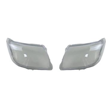 Imagem de Tampa da lâmpada do farol dianteiro compatível com toyota hilux 2009-2011 transparente farol lente vidro substituir o abajur primário(2PCS left and right)
