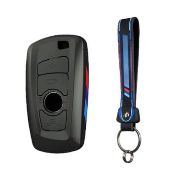 Imagem de Capa protetora de fibra de carbono para chave de carro, acessórios compatíveis com BMW 1 3 5 7 Série M3 M4 X1 X3 X4 X5 F10 F15 F18 F16 F20 F30 F25(B-grey ring)