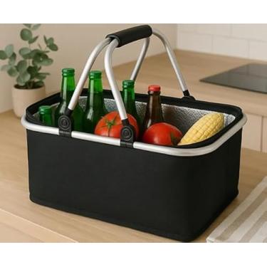 Imagem de Cesta Térmica Dobrável Premium, Grande Capacidade com Alças Duplas, Ideal para Piquenique, Camping, Praia, Viagem