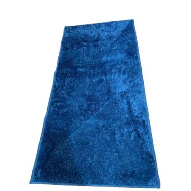Imagem de Tapete Soft Antiderrapante Antialérgico 1,00x0,50 para Quarto Beira de Cama e Entradas(azul escuro)