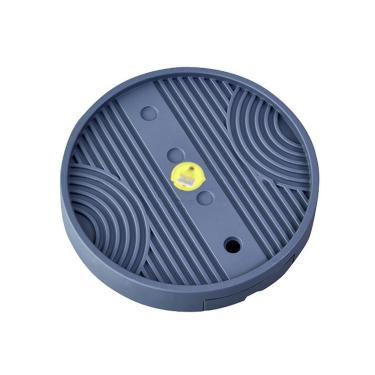 Imagem de KEG801302 Vaso de flores redondo para jardim, pires móveis com bandeja de drenagem, suporte para plantas em vasos de varanda (cinza, médio)