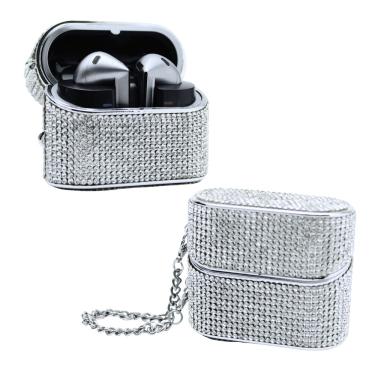 Imagem de Capa Protetora Chic Nerdcase para Samsung Galaxy Buds 3, Buds Pro 3, Buds3 FE, Strass Prata