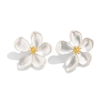 Imagem de Brincos de flores grandes para mulheres, pétalas florais grossas, joias modernas para festas de aniversário, presentes, Large, Acrílico, Sem pedra preciosa