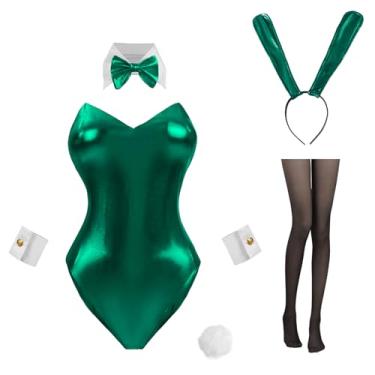 Imagem de CR ROLECOS Fantasia feminina de coelhinho cosplay lingerie adulto fantasia de Halloween verde, GG