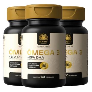 Imagem de Ômega 3 1400mg Rico em EPA DHA Ultra Concentrado Ca.nuts 60 Cápsulas (3 Potes - 180 Cápsulas)