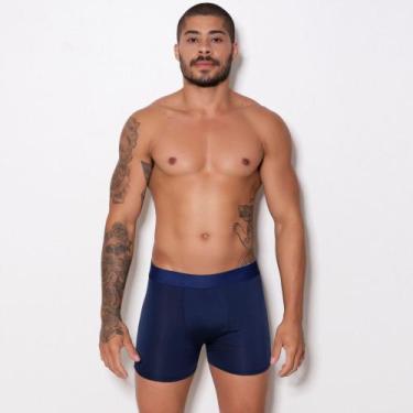 Imagem de Cueca Boxer Microfibra Lisa Cor:Azul MarinhoTamanho:G - Optiz, Azul ma
