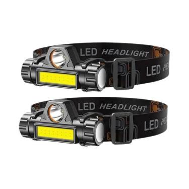 Imagem de Lanterna De Cabeça Recarregável COB LED, Luz Forte, Magnética, À Prova