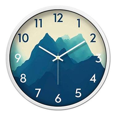 Imagem de Relógio de parede redondo exclusivo vintage rústico país decorativo casa sala de estar cozinha quarto quartzo sem tique-taque operado por bateria (cor: branco)