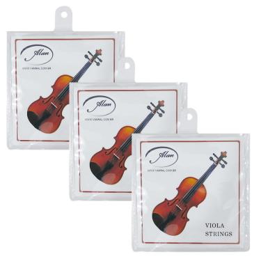 Imagem de Kit 3 Encordoamentos de Aço para Viola Alan