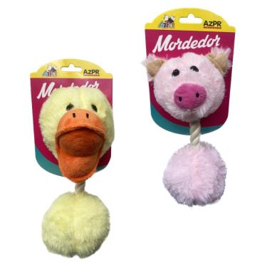 Imagem de Mordedor Pet Pelúcia Animais Corda 25 Cm Cor Sortida Azpr