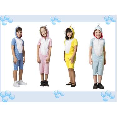 Imagem de Fantasia Baby Shark Tubarãozinho Infantil Azul Rosa Amarela