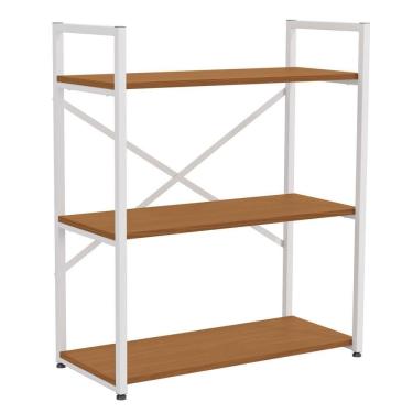 Imagem de Estante Baixa 3 Prateleiras 87x72 Cm Li007 Canela Branco