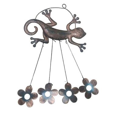 Imagem de Sino Dos Ventos Lagartixa Flores Decoraçao Janela Varanda Quintal Jardim Enfeite Ambiente Externo