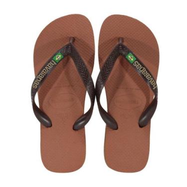 Imagem de Chinelo Havaianas Brasil Logo Marrom, M, 2815 ferrugem, Cafe, 35/36