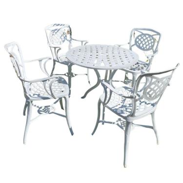 Imagem de Conjunto De Jardim Com Mesa E 4 Cadeiras Modelo Havana Branco