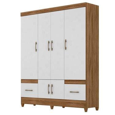 Imagem de Guarda Roupa Casal Ms912 6 Portas Naturale Branco - Moval