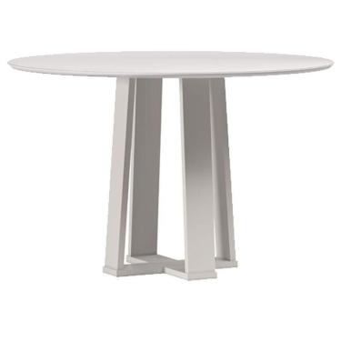 Imagem de Mesa De Jantar 120 Cm Isabela Com Vidro Off White – New Ceval