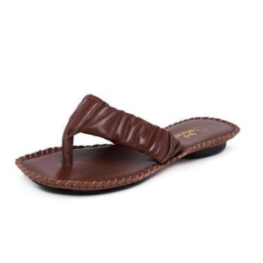 Imagem de Chinelo Ipê Mulato Sandalia Feminina Ortopédica Couro cor Havana-Feminino