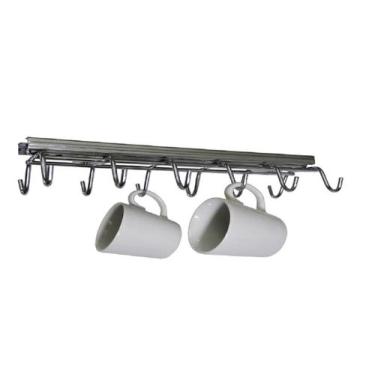 Imagem de Suporte Xícaras Aço Cromado C/ Trilho Telescópico Jomer 4311, Aço Crom