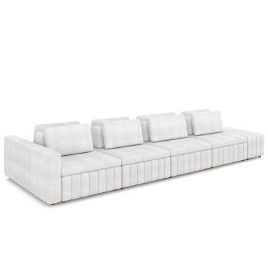 Imagem de Sofá Ilha e Puff Sala Living 425cm Siesta Z32 Boucle Branco - Mpozenato