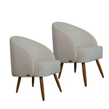 Imagem de Kit 2 Poltronas Caires em Madeira Eucalipto Movellu Home