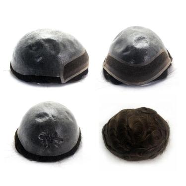 Imagem de Prótese Capilar Cabelo Humano Hibrida Natural Bio Sh 1B