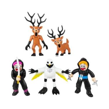 Imagem de Conjunto De Figuras De Animais Da Floresta 10 Peças Coruja Cabra Lobo 