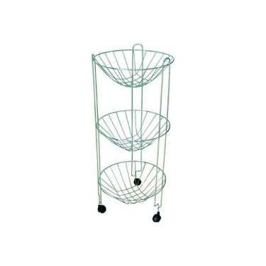 Imagem de Fruteira Tripla Redonda Com Rodas 68x30cm - Santa Edwirges