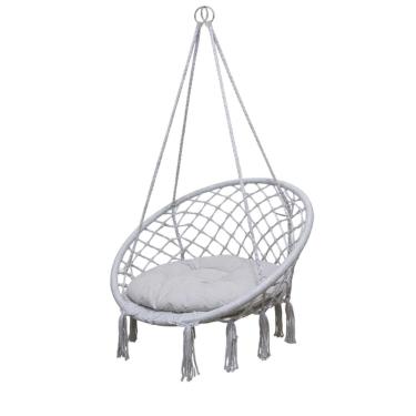 Imagem de Cadeira Balanço  Rede Suspensa Reforçada Almofada Confortavel Resistente Teto Casa Varanda Quintal Area Lazer Sacada