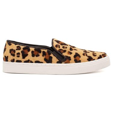 Imagem de Slip On Feminino Tênis Casual Estampado Onça Confortável-Feminino