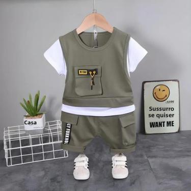 Imagem de Conjunto De Verão Para Bebês Meninos E Meninas 2 Peças Camiseta Casual
