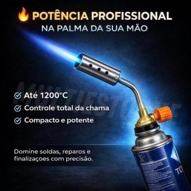 Imagem de Maçarico Lança Chama 1200C Butano Profissional Portátil - Maxchama