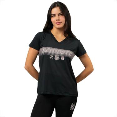 Imagem de Camiseta Feminina Santos FC Baby Look Esportiva Gola V-Feminino