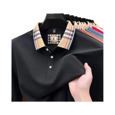 Imagem de Camisa Polo Masculina De Luxo Com Manga Longa, Confortável E Casual, E