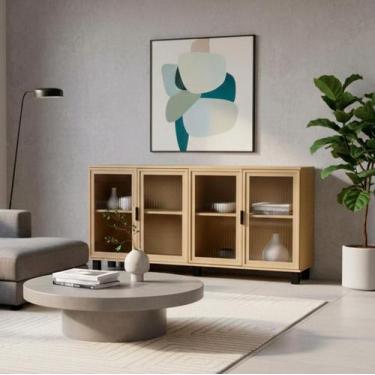 Imagem de Aparador Buffet 4 portas de vidro Ditália R-638 Cozy, Riviera